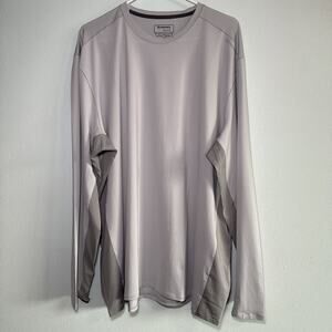 Simms Shirt Mens 2XL Gray Solarflex UPF Fishing Performance Longsleeve Rashguard